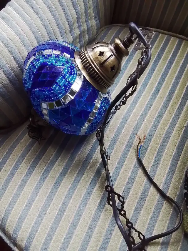 Blue Mosaic Turkish Hanging Lamp in Indoor Lighting & Fans in City of Toronto - Image 9