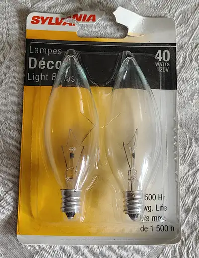 2pck Sylvania 40W Bulbs - B10 - Clear, View more