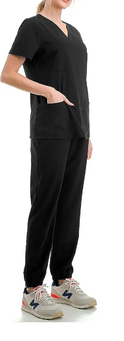 Check out this brand new black scrub set, perfect for healthcare professionals or students! This set...