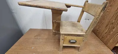 Antique School Wood Desk, View more