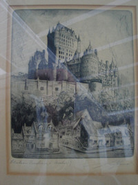 Malte Sterner "Chateau Frontenac Quebec" Signed DryPoint Etching