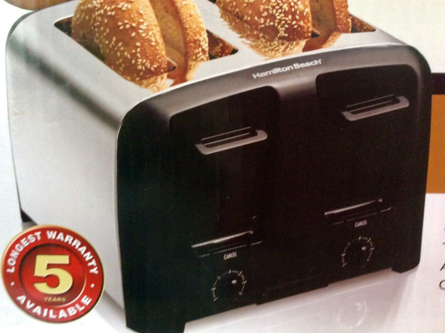 Toaster 4 tranches grille-pain bagels, gaufres pain, anti brûlur dans Grille-pain et fours  à Saint-Hyacinthe - Image 3