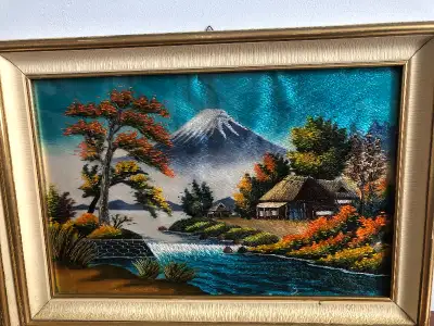 Japanese Silk Embroidered Pictures: Set of 4 - 13.5x18.5”, View more