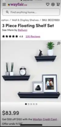 Modernistic but elegant floating shelves