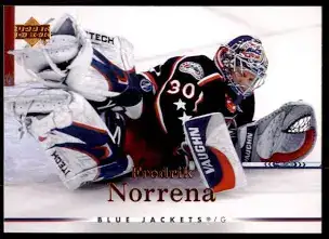 2007-08 Upper Deck Fredrik Norrena Columbus Blue Jackets 21, View more
