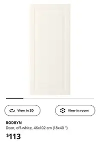 Off-white BODBYN cabinet door for IKEA SEKTION cupboard (46x102c