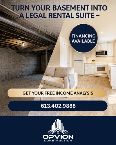 Basement to Income™ Program - Opvion Construction, View more