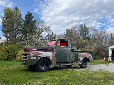 1949 f47 Has a sonoma front clip and rear end brand new 15” steel rims. Also has Sonoma steering col...