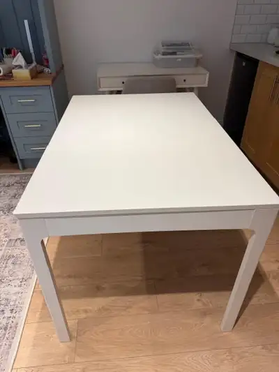 White Dining Table w Extension, View more
