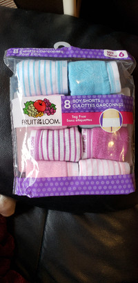 Brand NEW Fruit of Loom Girls Short Underwear 8-Pack size 6