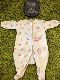 PEKKLE - Cute mint green and pink cake sleeper - 3 months
