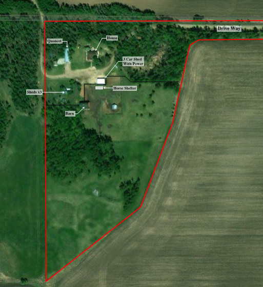 Large Acreage East of Grande Prairie with Barn Land for Sale Grande