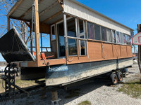 36 foot houseboat, 50Hp motor, tandem axles trailer - $14 000