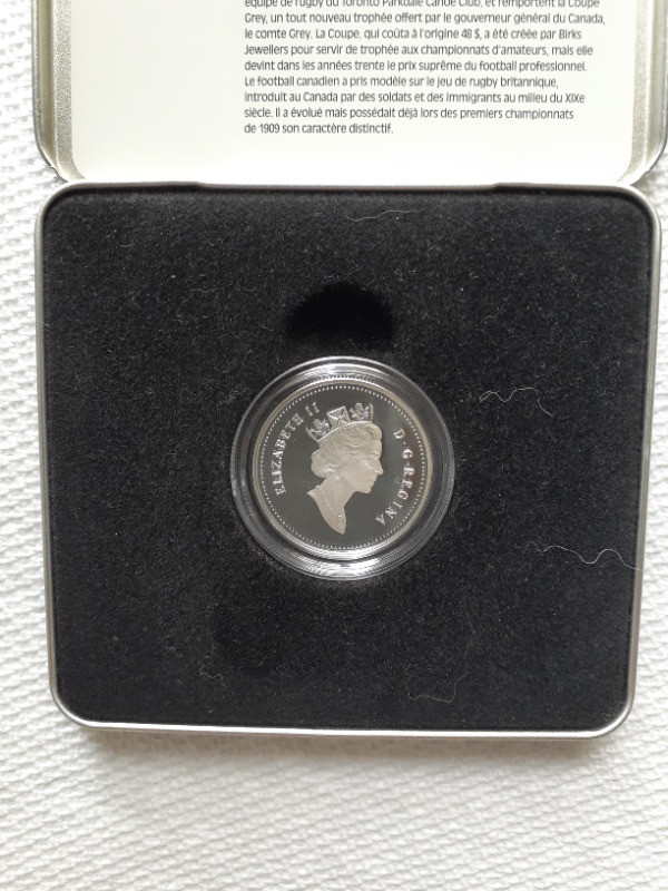 STERLING SILVER COIN 1999 50 CENT PIECE FIRST GREY CUP in Arts & Collectibles in Oakville / Halton Region - Image 4