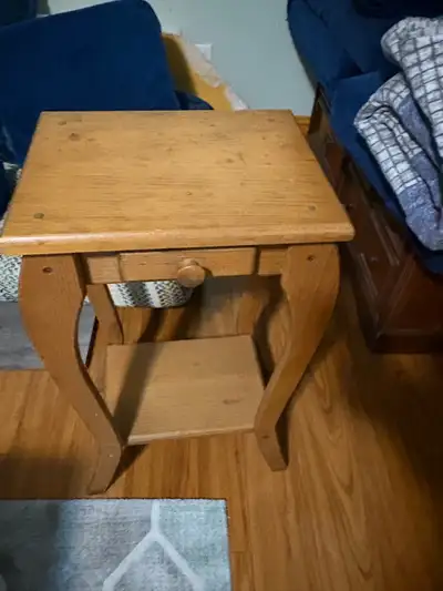 Wood accent table -$50 Solid wood / metal base end table also a matching coffee table -$250 for both...