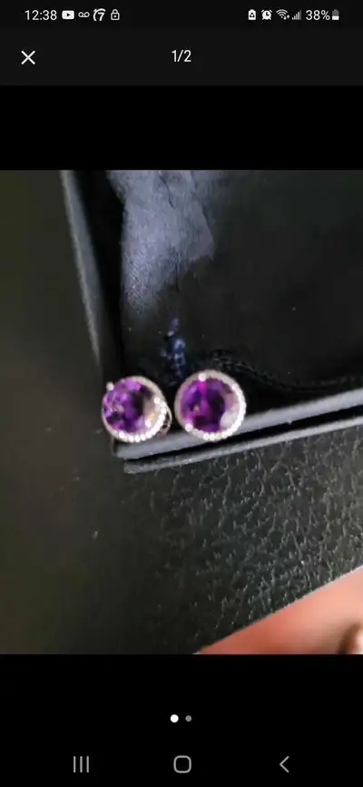 Amethyst stud earrings , View more