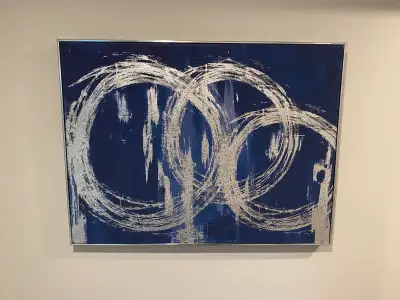 Blue and grey abstract picture 40” x 30” Cash only. Pick up in Barrhaven.