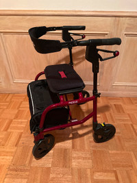 neXus 3 Rollator Red Walker with Seat and 4 Wheels