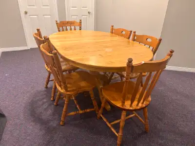 Solid Wood Dining Table and 6 Chairs, View more
