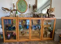 Oak Wood Display Cabinet/Tv Stand Curio Cabinet 