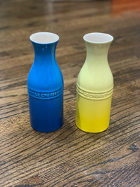 Like New Le Creuset Carafe Marseille Blue and Soleil Yellow