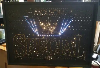 VINTAGE MOLSON SPECIAL FIBER OPTIC LIGHT / SIGN 24 X 18 X 8", View more