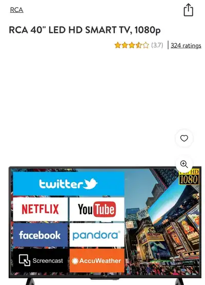 RCA 40" LED HD SMART TV, 1080p, View more