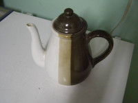 Brown Stipe Coffeepot