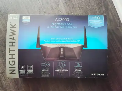 Netgear Nighthawk AX4 4-Stream AX3000 Wi-Fi Router, View more