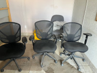 Mesh back office chairs - 2 left plus one other fabric 