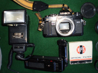 Minolta 35mm Camera with 2 Lens and Accessories