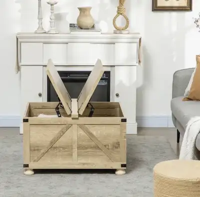Brand New in Box. Farmstyle Coffee Table w/Storage., View more