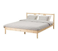 Bed frame, mattress and nightstand 