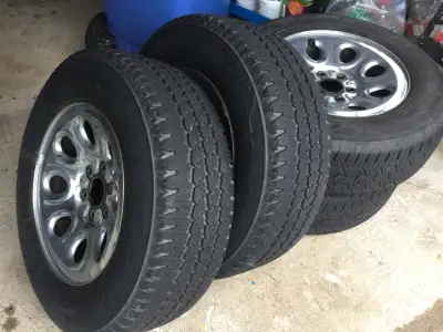 Firestone LT245/70R17 Tires and rims and caps and bolts for Chev Siverado 1500 asking $380.00