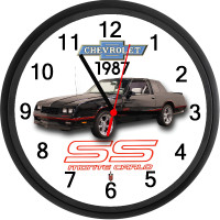1987 Chevrolet Monte Carlo SS (Black) Custom Wall Clock - New