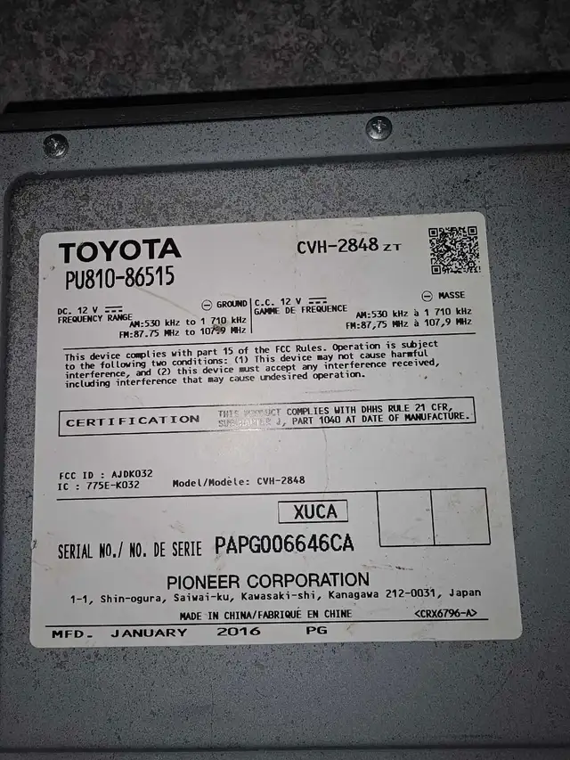 radio toyota yaris 2014 in Other Parts & Accessories in Longueuil / South Shore - Image 3
