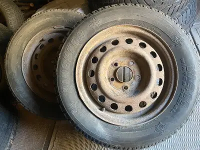 Excellent condition winter tires on rims and balanced and ready to go. I had them on my Hyundai Elan...
