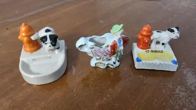 3 Occupied Japan Ornaments around 2" -3" high.