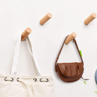 4 Wood Coat Hooks by Iwaiting Outdoor