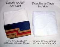 2 BED SKIRTS   ¾  XL double and TWIN, $10 each