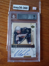 2001-02 UD PREMIER ILYA KOVALCHUK ROOKIE AUTOGRAPGH GOLD BGS MT