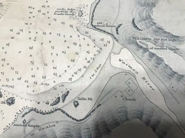 * Large paper map Hawaiian Islands, Oahu Harbours, 1891, Hawaii in Arts & Collectibles in City of Toronto - Image 11