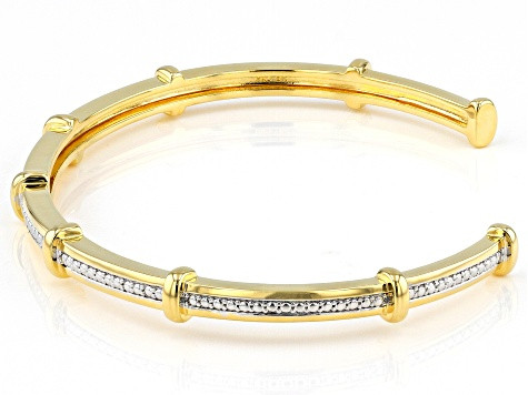 Gold Plated White Diamond Accent Cuff Bracelet in Jewellery & Watches in City of Toronto