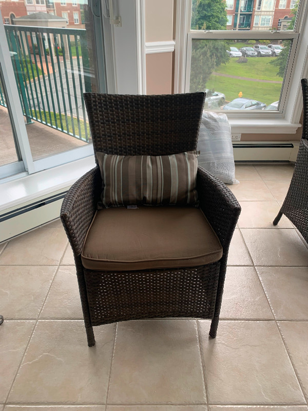 Wicker glass top table with 6 chairs Dining Tables & Sets City of