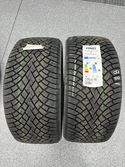 2 brand new tires with stickers on them Never mounted 255-35-21 Nokian Hakkapeliata R5 winter tires...