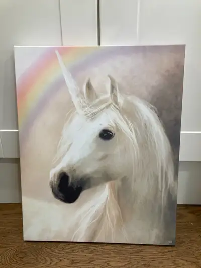 FREE - IKEA Rainbow Unicorn Stretched Canvas Print, View more
