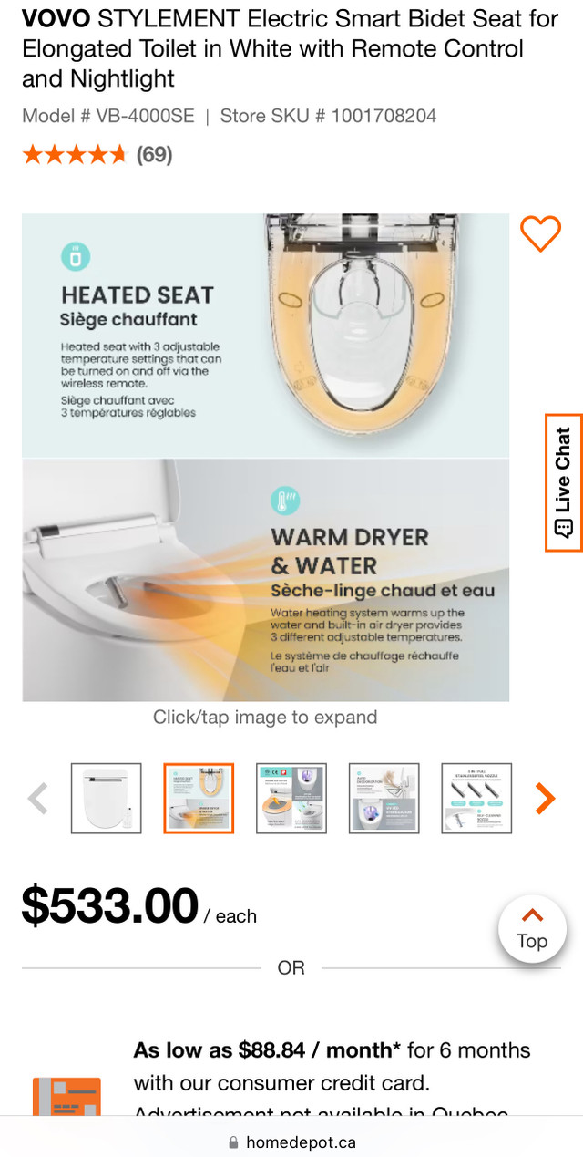 Toilet seat bidet washlet  in Bathwares in Markham / York Region - Image 2