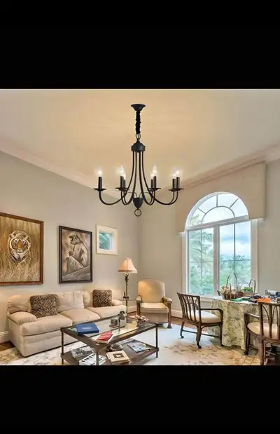 Kaluxry 8-Light Black Chandeliers, Vintage Farmhouse Candle Chan, View more