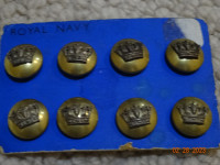 Vintage RCAF brass buttons, Pitt & Co Royal Navy Buttons