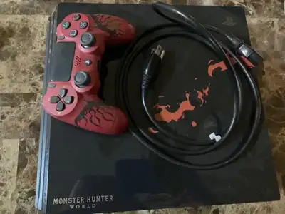 Playstation 4 Pro Monster Hunter World Edition w/fw 10.01 + ssd, View more